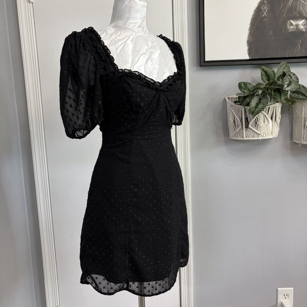 Black Babydoll Dress Concert Mini Sweetheart Whimsigoth Dark Coquette Grunge S - Picture 2 of 13